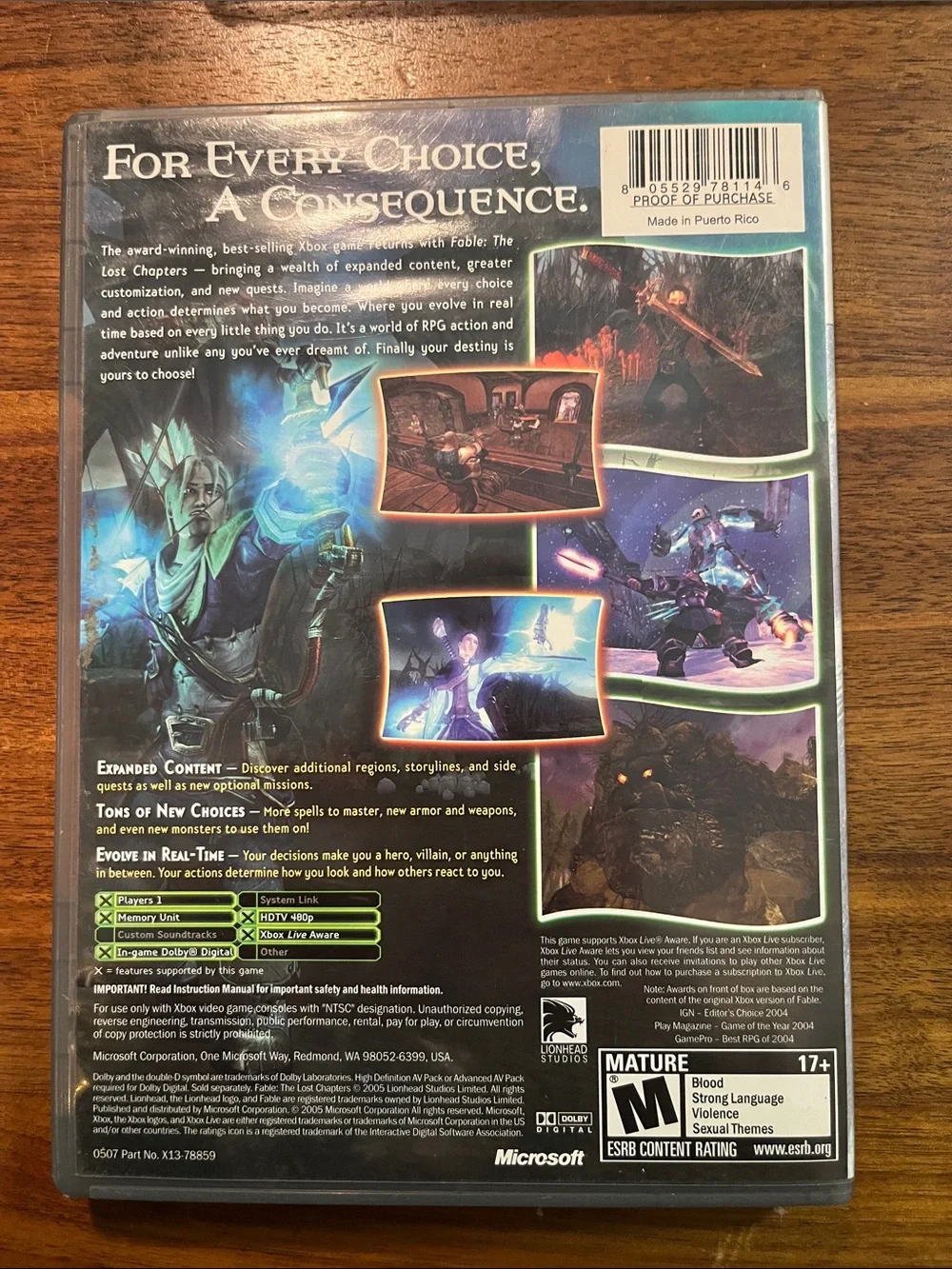 Fable: The Lost Chapters (Best of Platinum Hits edition) Original Xbox CIB